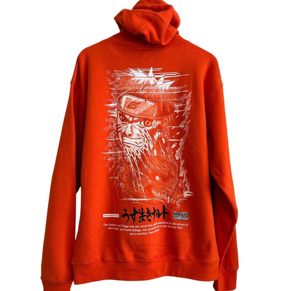 Primitive x Naruto “Beast Hood” Hoodie – Men's Large - Orange - NWT